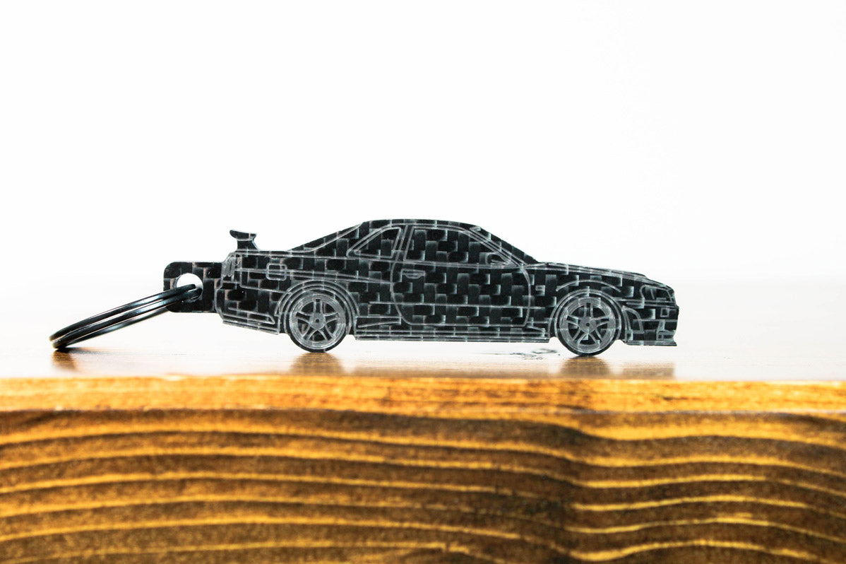 Skyline R34 GT-R Nismo carbon fiber keychain