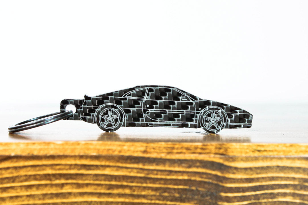 F355 carbon fiber keychain