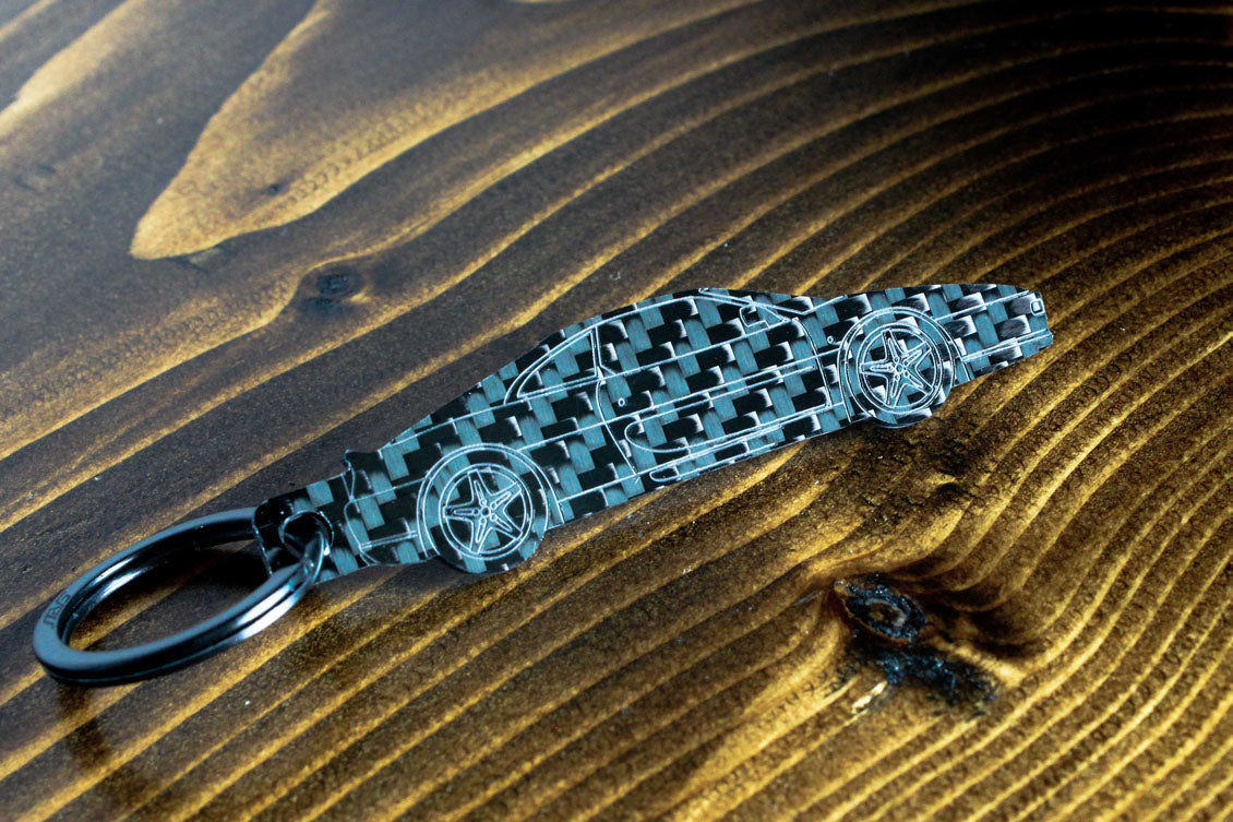 F355 carbon fiber keychain, angle