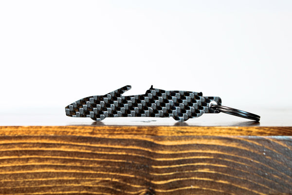 F430 Spyder carbon fiber keychain