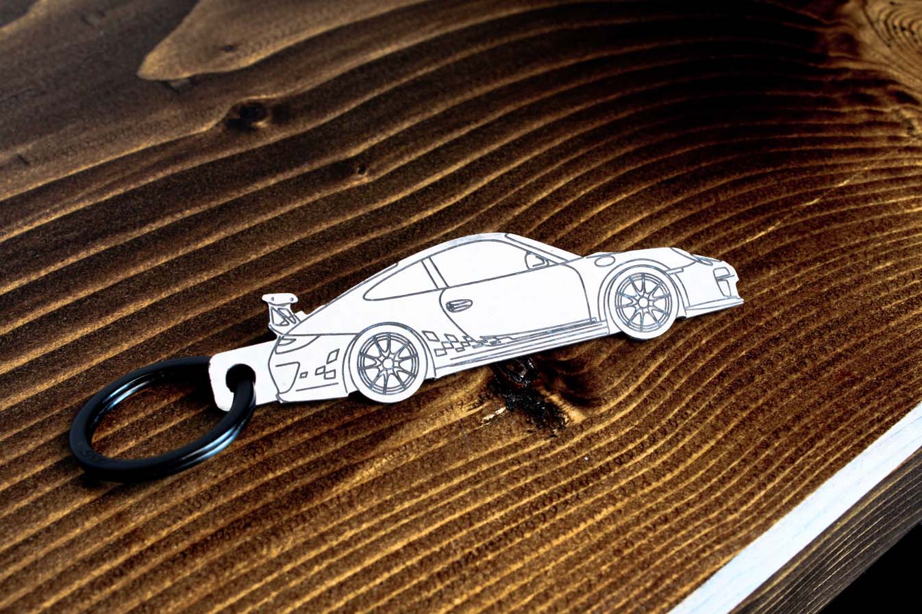 Porsche GT3RS carbon fiber keychain