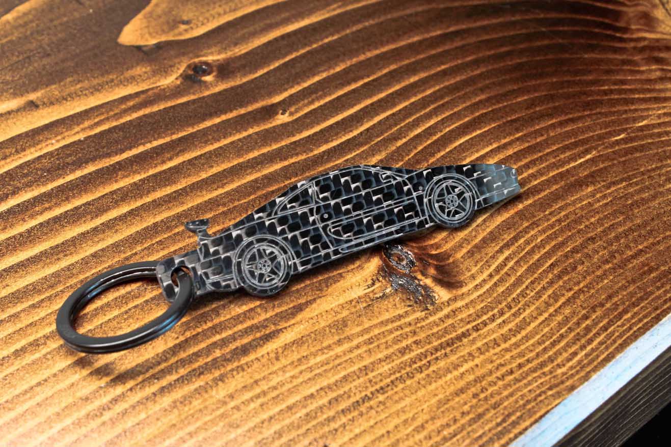 F355 Challenge carbon fiber keychain