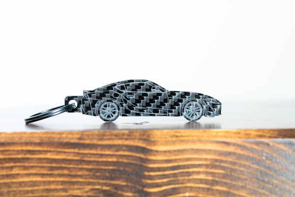 GR Supra carbon fiber keychain front