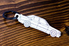 A 190E 2.3 16 valve carbon fiber keychain, line detail view
