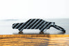 A Sport Quattro carbon fiber keychain, rear view