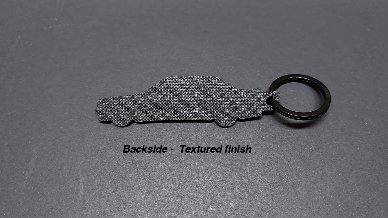 silhouette carbon fiber keychain backside