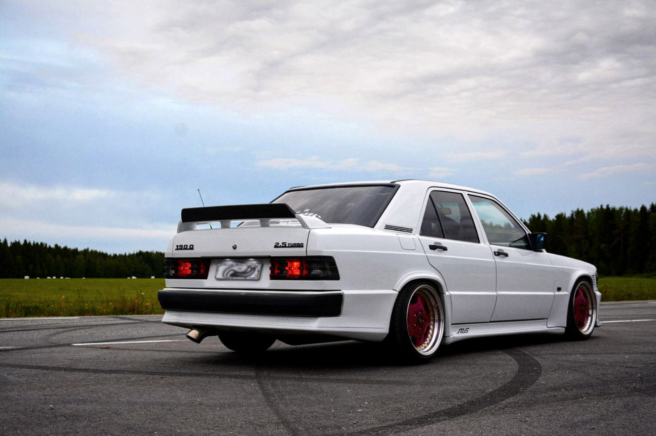Turbo diesel 190E with the STEVS Crown carbon fiber wing extension