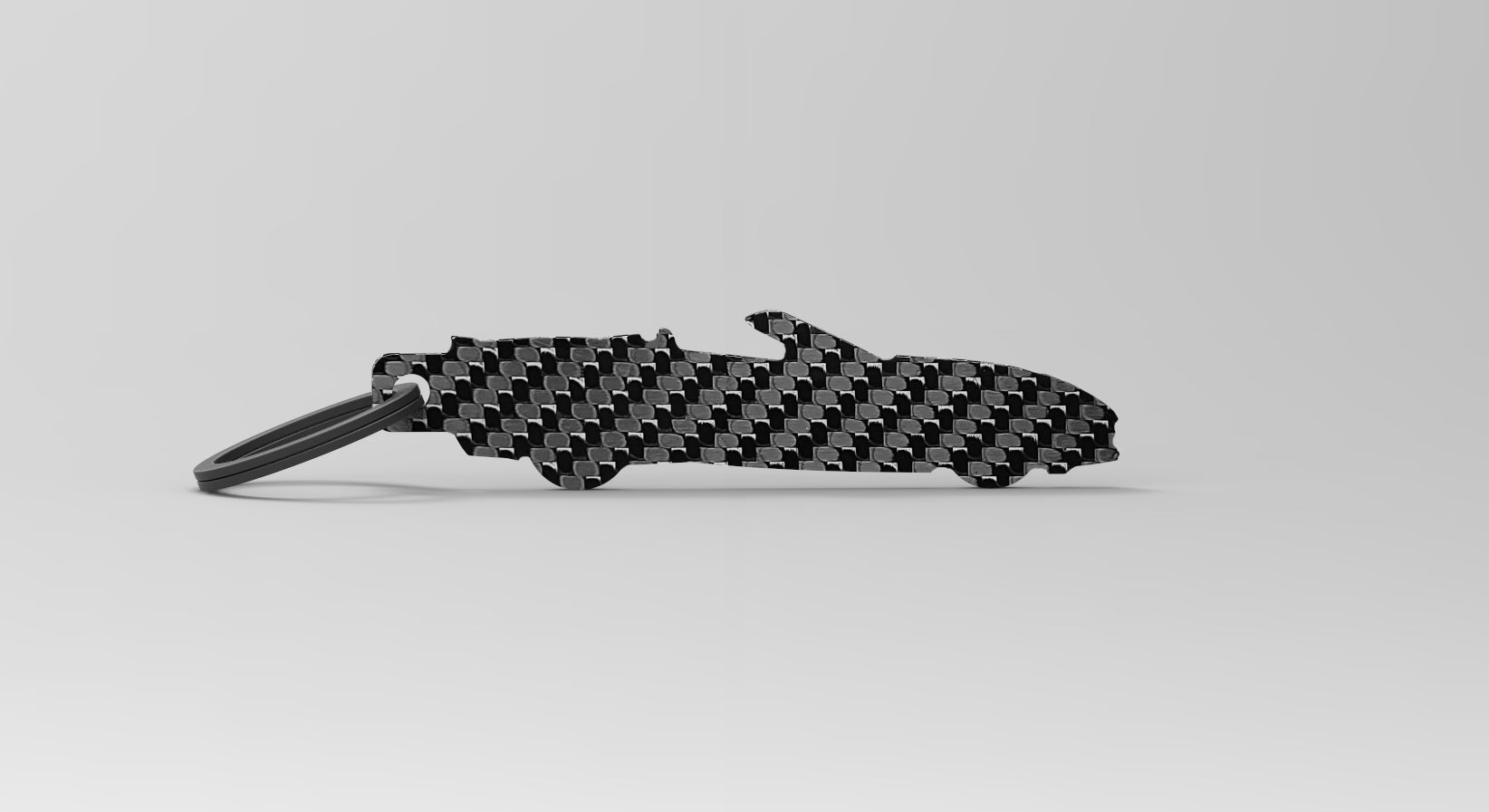 Corvette Convertible (C7) silhouette carbon fiber keychain