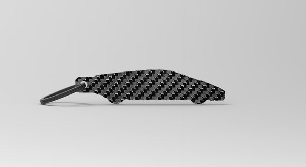 Diablo silhouette carbon fiber keychain