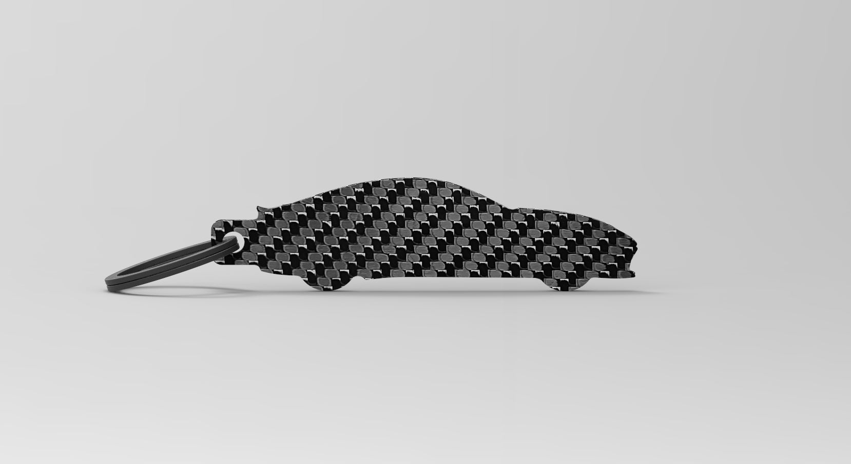 Vantage silhouette carbon fiber keychain