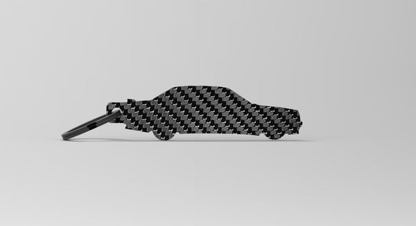 190E 2.3-16V silhouette carbon fiber keychain