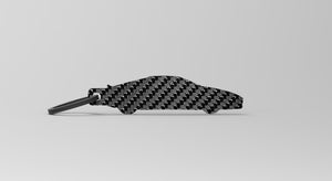 F355 silhouette carbon fiber keychain