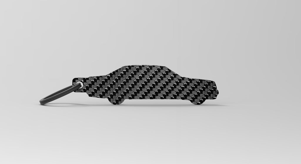 500E silhouette carbon fiber keychain 