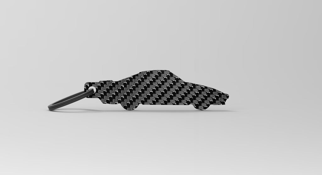 911 Slantnose (930) silhouette carbon fiber keychain