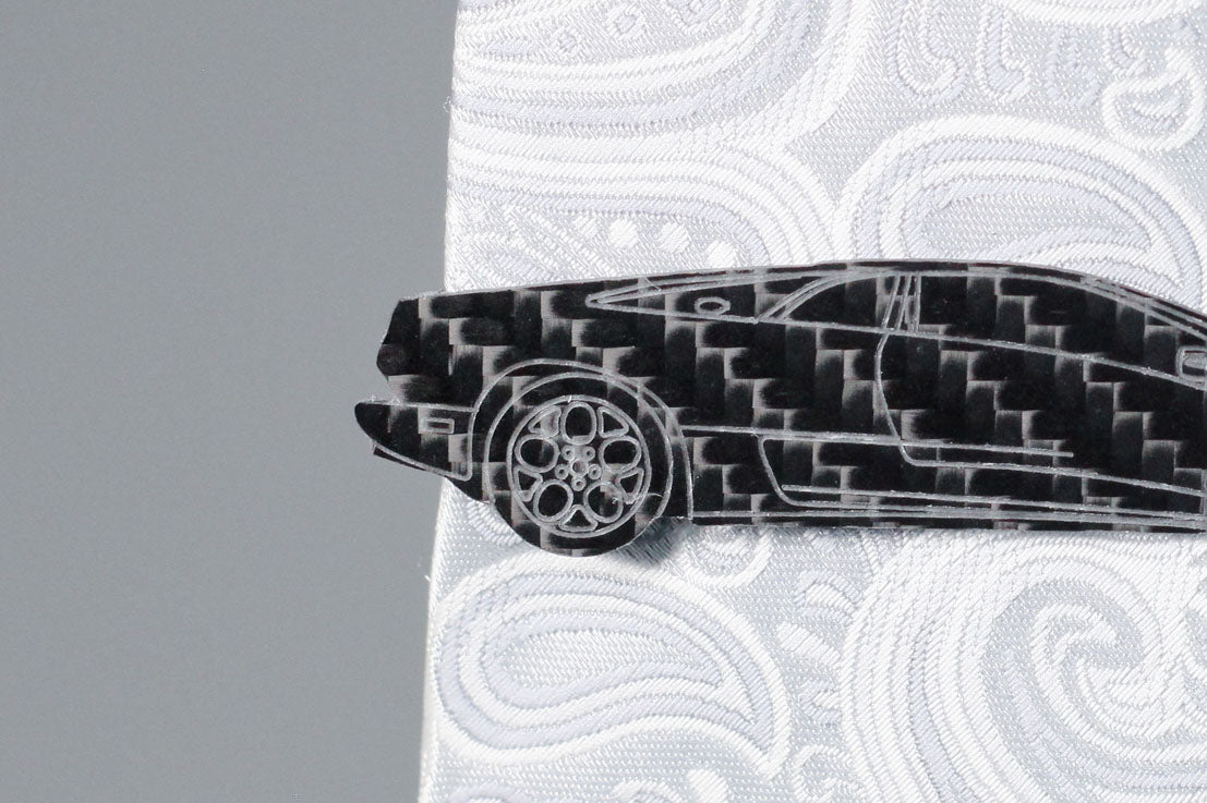 Diablo 6.0 carbon fiber tie clip, rear detail