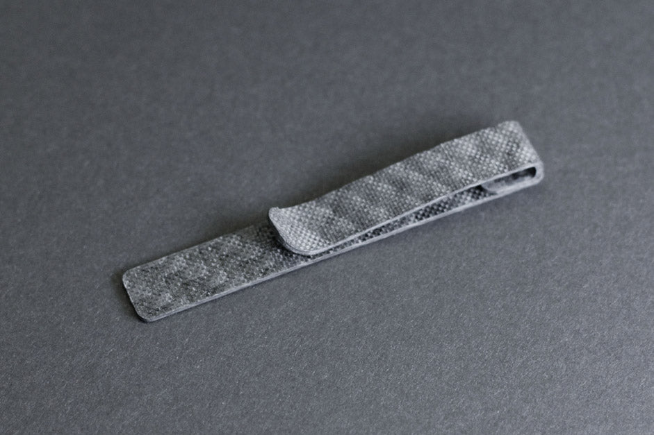 Carbon fiber tie clip, back side