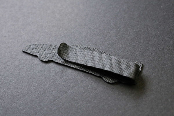F50 carbon fiber tie clip, back side