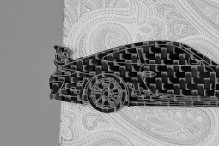 Porsche carbon fiber tie clip