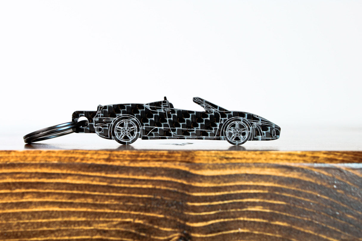 F430 Spyder carbon fiber keychain