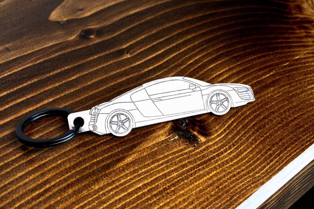 Audi R8 carbon fiber keychain