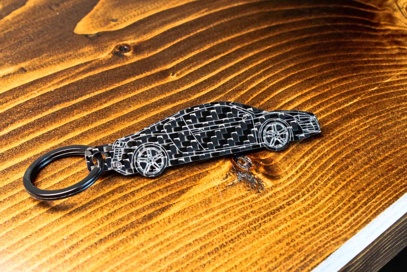 Audi R8 carbon fiber keychain