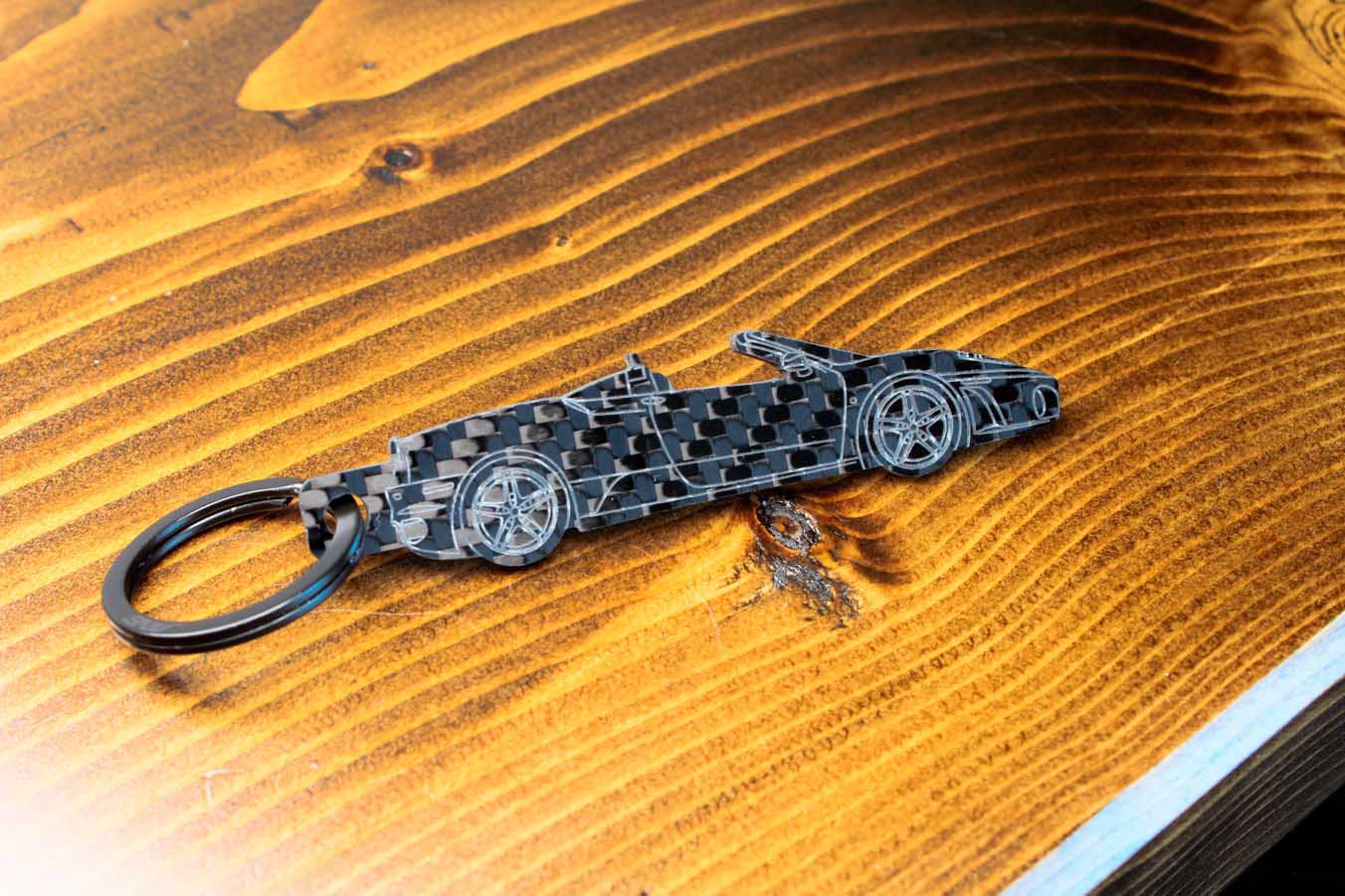 F430 Spyder carbon fiber keychain