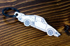 A 911 930 Slantnose carbon fiber keychain, line detail view