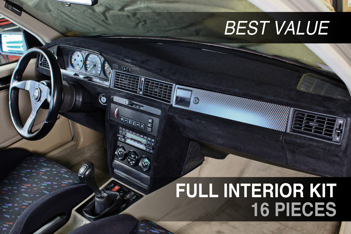 190E (W201) Full interior kit Carbon fiber trim 16 PIECES – STEVS  Automotive Performance Design Ltd.