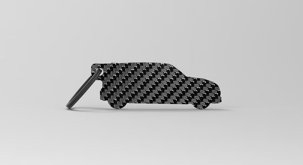Mini silhouette carbon fiber keychain 