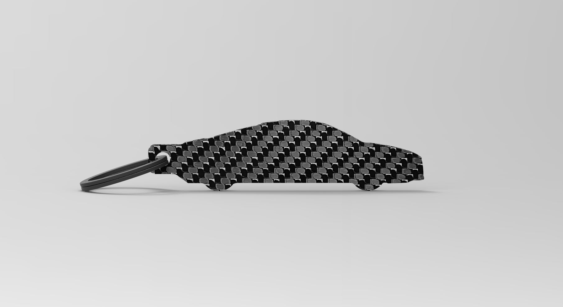 R8 (Gen 1) silhouette carbon fiber keychain