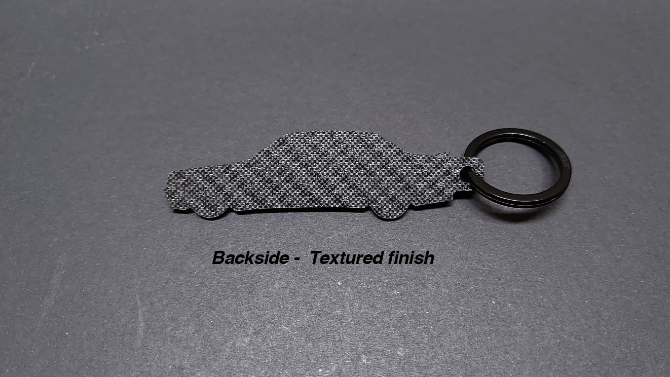 F355 Challenge silhouette carbon fiber keychain backside