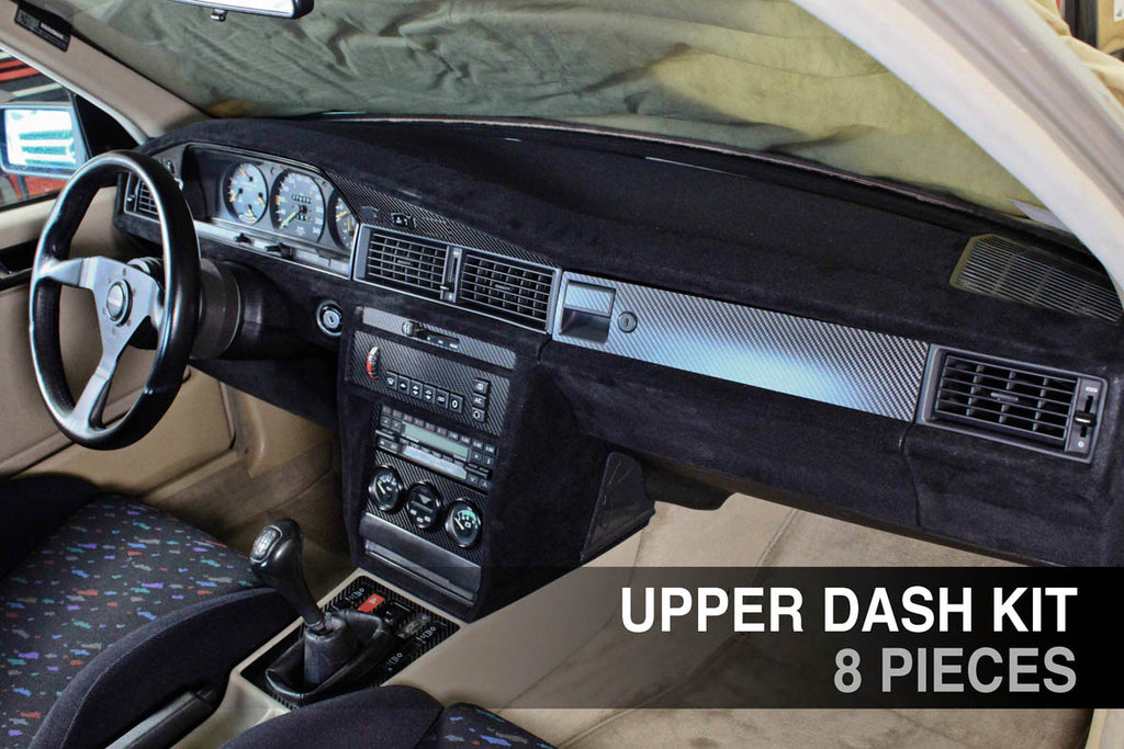 190E (W201) - Upper dash kit - Carbon fiber trim - 8 PIECES