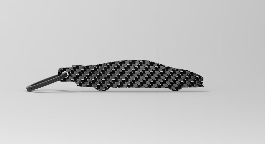 XJ220 silhouette carbon fiber keychain