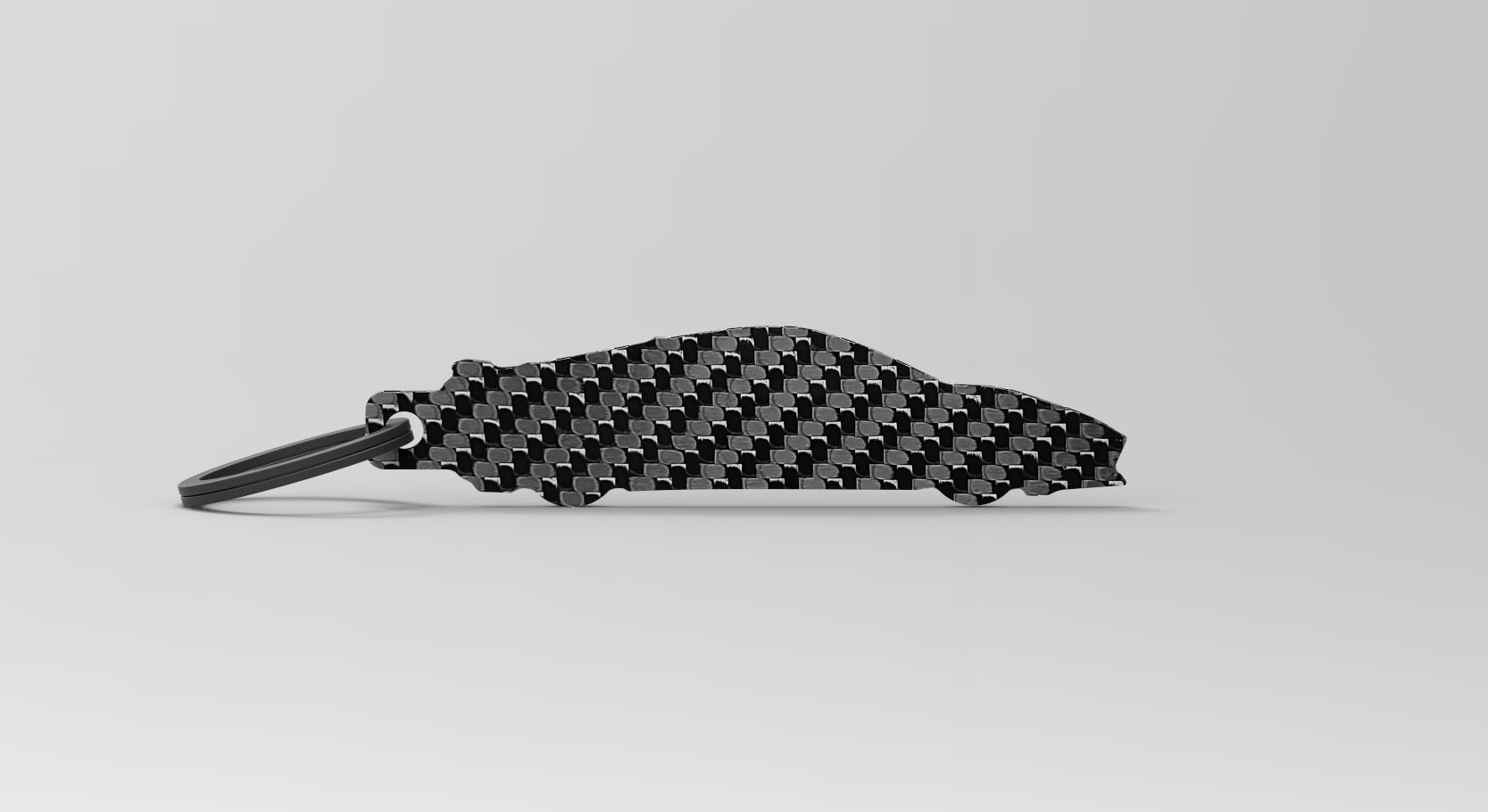 Corvette (C8) silhouette carbon fiber keychain 