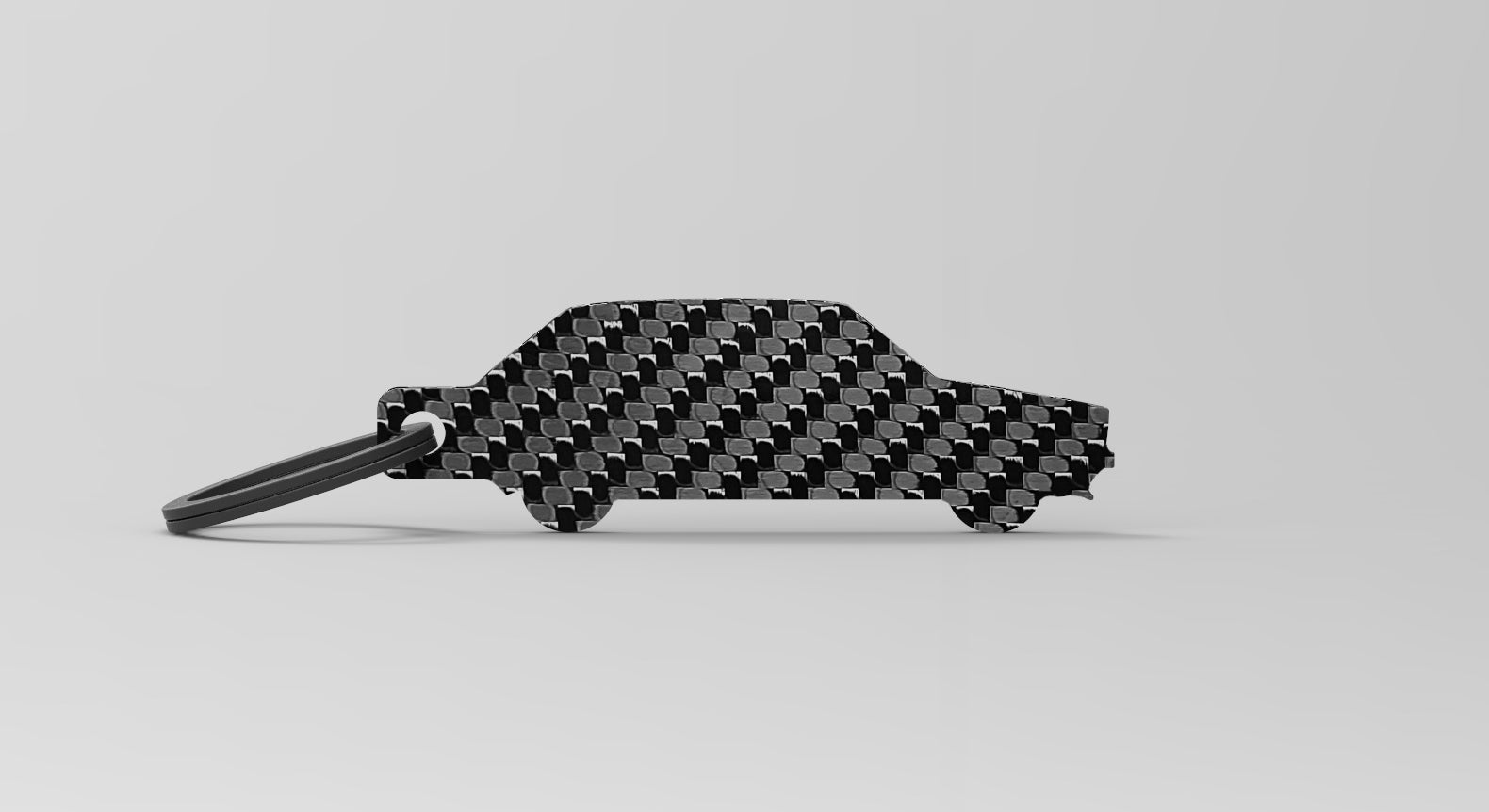 Golf (MK1) silhouette carbon fiber keychain 