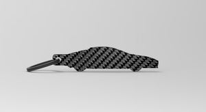 Testarossa silhouette carbon fiber keychain